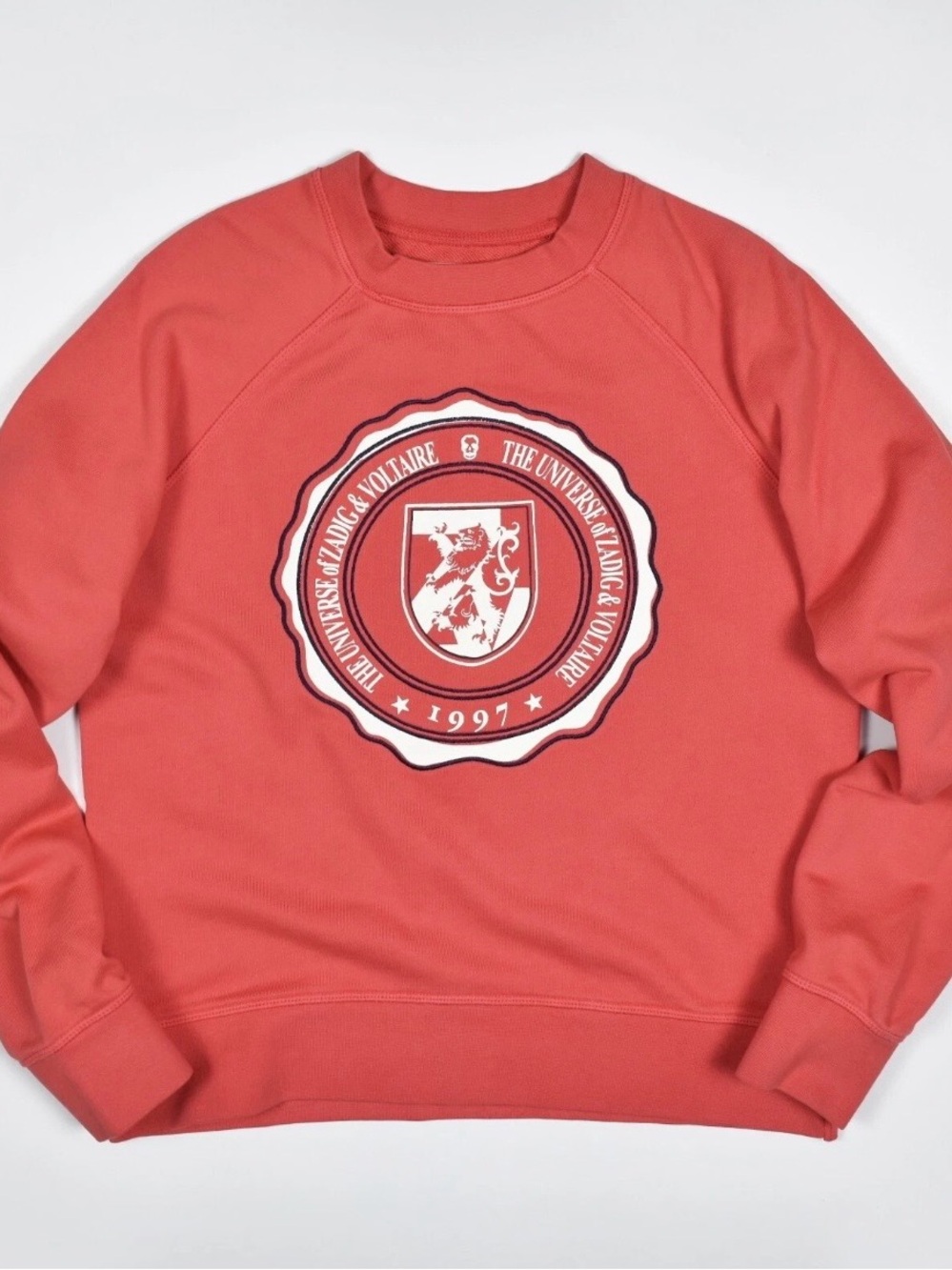 Zadig & Voltaire Coral Crewneck Sweatshirt with Crest